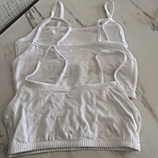 Fruit of The Loom 34 White Spaghetti Strap Cotton Pull Over 3 Pack Sports Bra Z