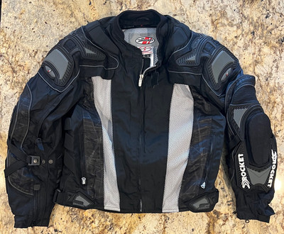 Joe Rocket Mens Motorcycle Riding Jacket Black Mesh Padded Size M
