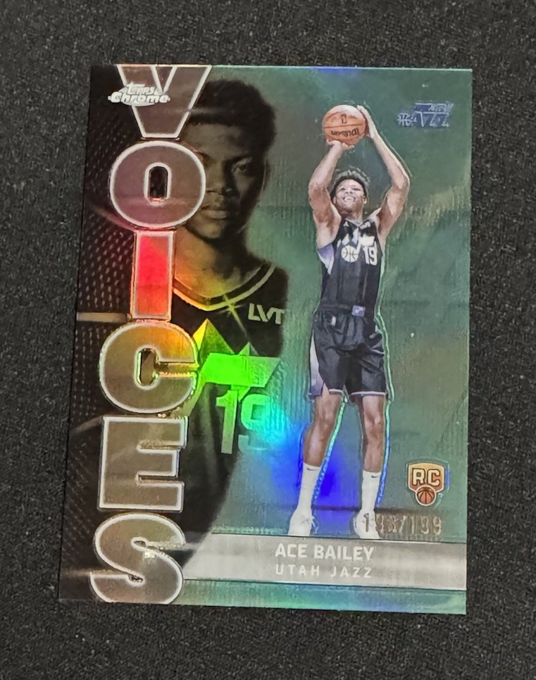 2025-26 Topps Chrome - Voices Ace Bailey #VS-10 Aqua Refractor /199 RC SP