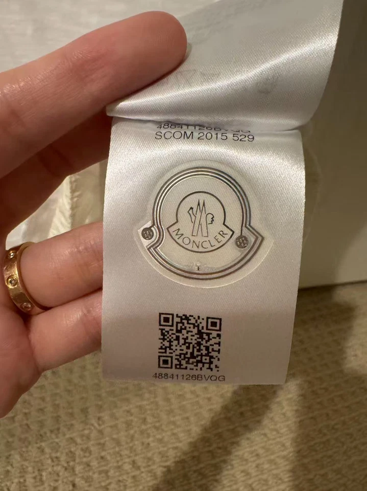 Moncler Mujer Blanco Manga Corta Logo Camiseta Talla M 100% Algodón Foto 3 de 4