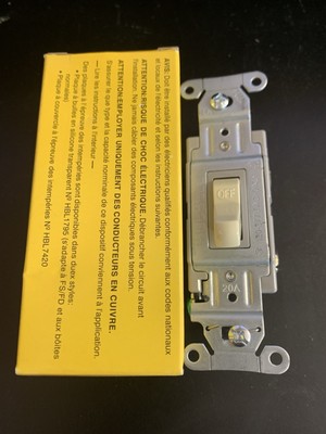 Hubbell CSB120I Single Pole Ivory Toggle Switch 20A 120/277VAC Spec Grade