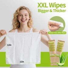 No-Rinse Body Wipes for Outdoor Adventure-20-Pack，for  Camping Hiking