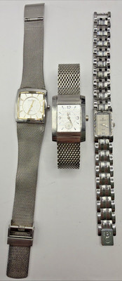 Ladies Watches 3-Piece Lot ESQ Swiss Skagen Berenger Silver Tone Women