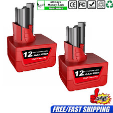 2X Battery NEW 12Ah For Milwaukee 12V M12B6 Pack Lithium M12 M12B5 48-11-2440