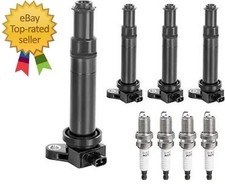 Ignition Coil Packs  Spark Plugs Fit for 1.6L 1.6 Hyundai Accent Kia Rio 5 Rio5