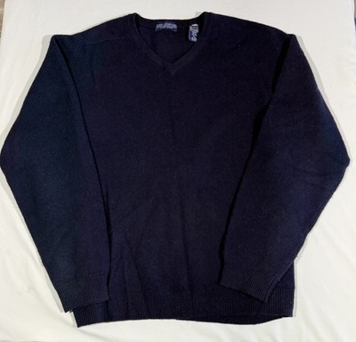 Vintage John Ashford Navy Sweater Mens 90s Lambs  Wool 100% XL