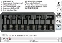 Yato Kraftschrauber-EinsäTze SchlagschlüSsel Spline 9-Tlg. YT-10691