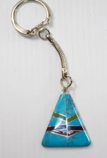 Inlaid Turquoise Stone Keychain