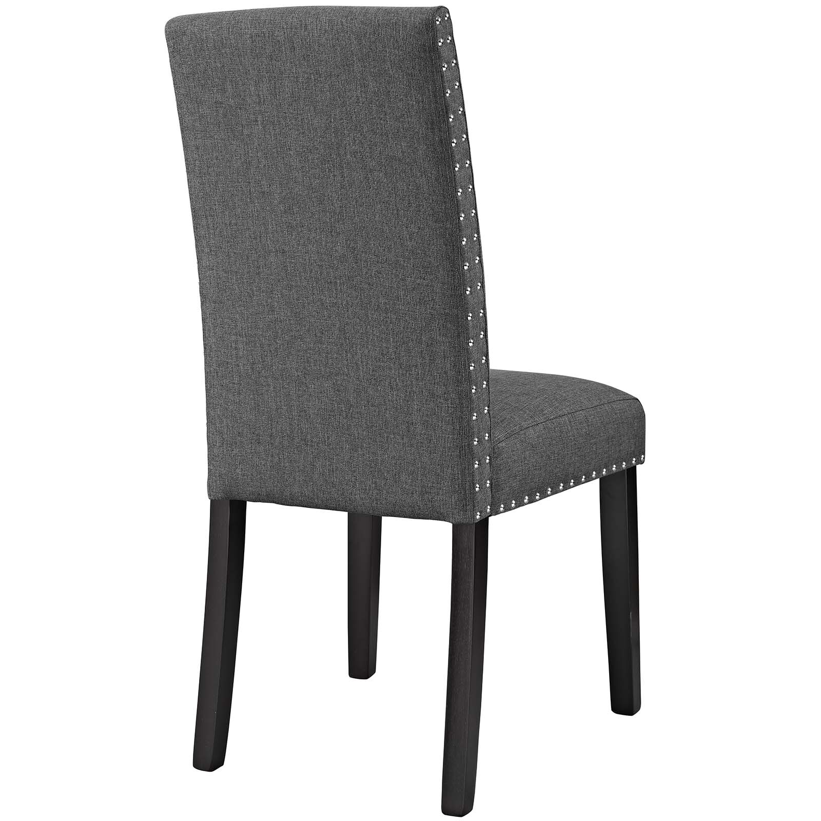 Modway Parcel Dining Side Chair Fabric Set of 4 in Gray