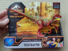 Jurassic World Camp Cretaceous Savage Strike Velociraptor Red HTF