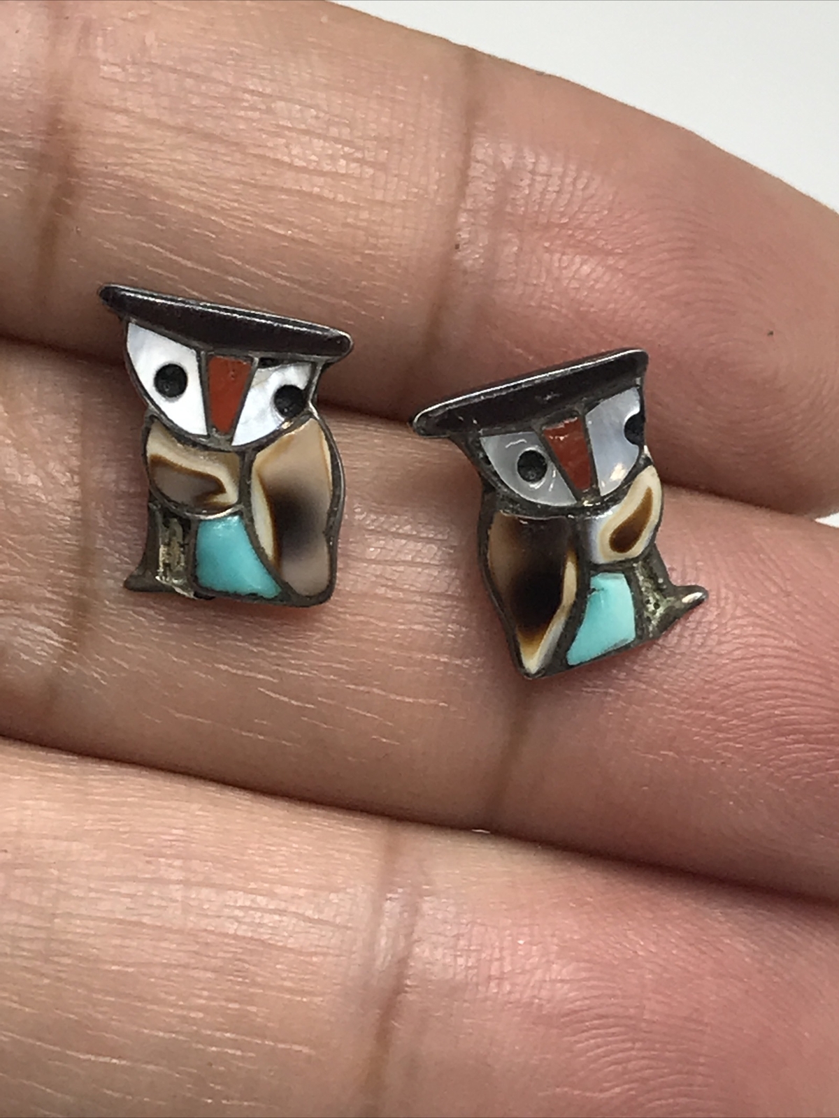 Vtg Zuni Native American Sterling Silver Multi St… - image 4