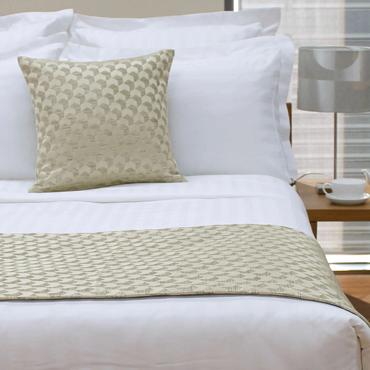 Regency Champagne Bed Runner or Square Cushion by Jason eBay