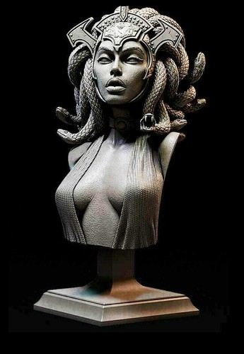 60mm BUST 3D Print Figure Model Kit Sexy Girl Medusa Fantasy Unpainted - 第 1/1 張圖片