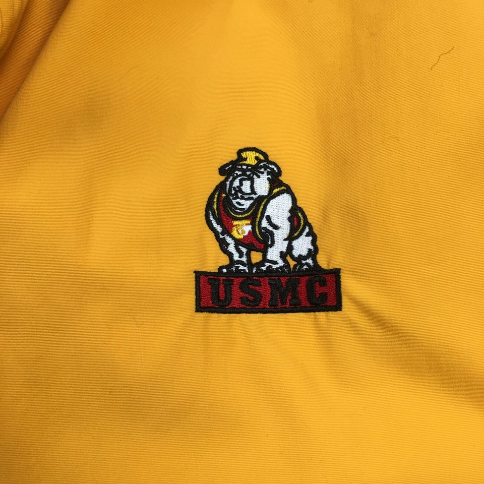 US Marine Corp Gear For Sports Mens Jacket Sz M Yellow Full Zip Logo Long Sleeve - Image 3 of 4
