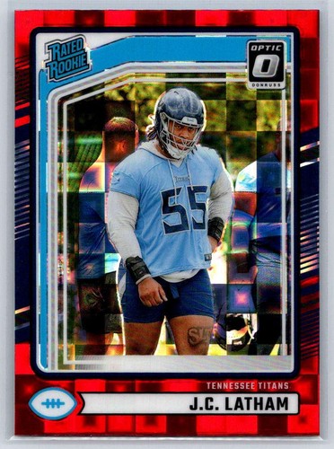 3668J 2024 Panini Select #11 J.C. Latham Red & Yellow Prizm Shock