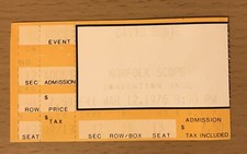 1976 DAVID BOWIE ISOLAR TOUR NORFOLK CONCERT TICKET STUB ZIGGY STARDUST FAME 13
