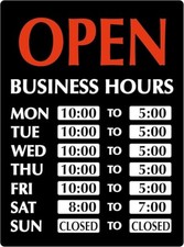 Pro-Lite *Refurb* LED Open Sign with Business Hours