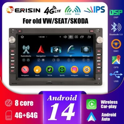 AUTORADIO GPS VW Polo Android 14 WI-FI 4G CARPLAY ANDROID AUTO ERISIN Retrocam
