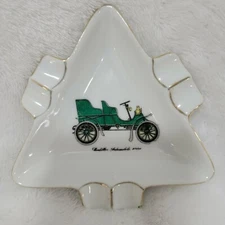 Lefton China VINTAGE triangle ashtray green 1903 Cadillac Tonneau Automobile