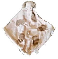 Angel Dear PUPPY DOG Tan Soft Velour Plush Security Blanket Baby Lovey Patches