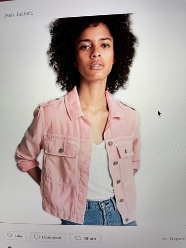 GAP MOTO BLUSH PINK DENIM JACKET SIZE 
