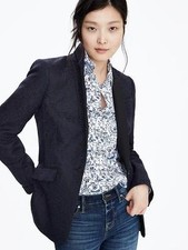 NWT Banana Republic Jacquard Blazer BR spice paisley blue SIZE 4  177087