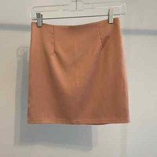 Peach Satin Mini Skirt size Small preowned