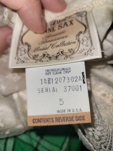 Vtg. Gunne Sax Jessica McClintock Lace Renaissance Bridal Sz. 5 Girls 80's dress - Picture 12 of 17
