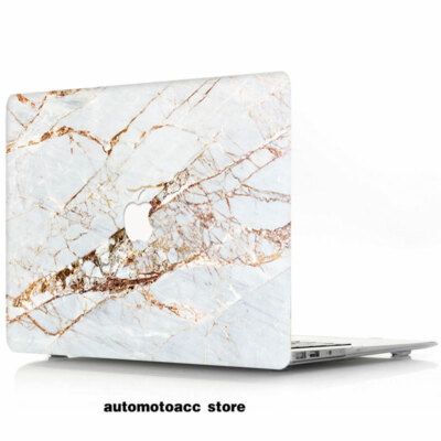 For Macbook Air Pro 11 12 13.3 15 16 Inch High-end White Metal Crack Marble Case