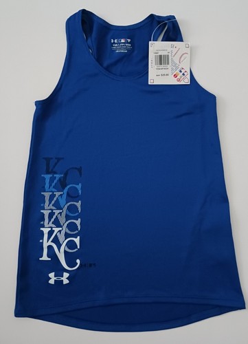 Girl's Under Armour Loose Heatgear Kansas City Royals Logo Shirt Size YXS TAGS