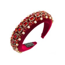 1x Rhinestone Beaded Headband Crystal Pearl Prom Hair Accessory Baroque Vintage