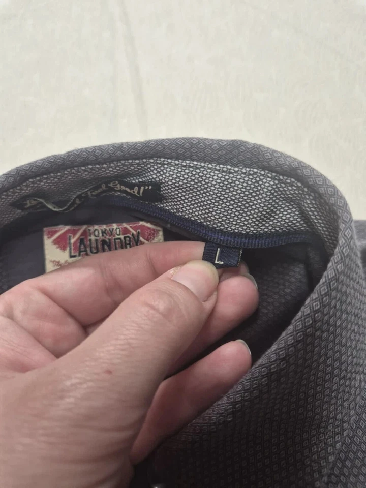 Camisa de lavandería Tokyo para hombre gris algodón manga larga talla: grande Foto 3 de 4