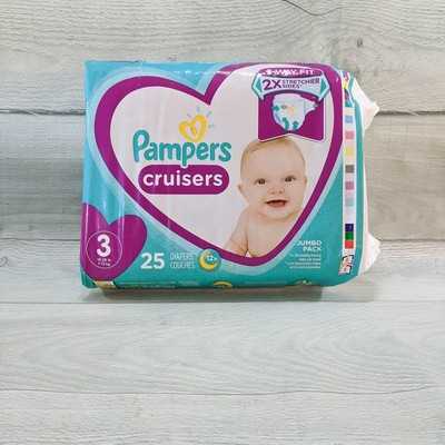 Pampers Cruisers Size 3- 25 diapers Jumbo Pack 3-Way Fit 37000752523 | eBay