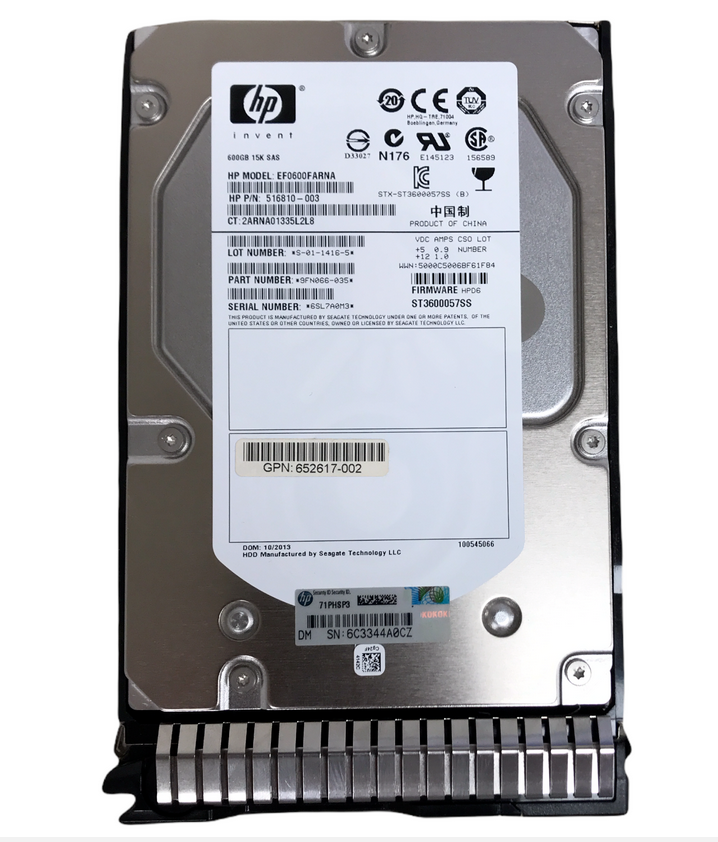HP 653952-001 652620-B21 600GB 15K 6G 3.5 