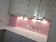 1no Black Painted Splashback - 60cm x 48cm - Toughened - 6mm Thick
