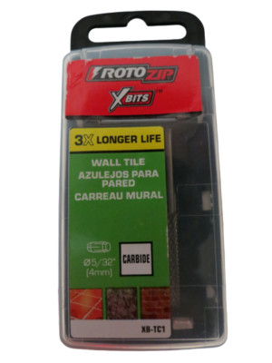Roto Zip ZipBits 5/32'' Carbide 4mm Wall Tile Bit 1 Bit XB-TC1 New Sealed