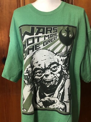 Star Wars Mens 2XL Yoda Wars Not Make One Great Green Graphic