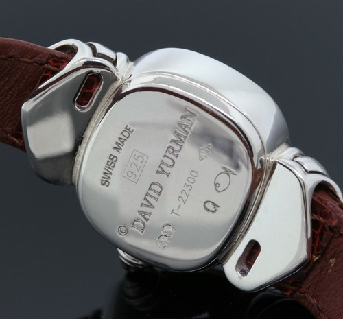 Reloj David Yurman 21 mm para dama T-22300 plata esterlina diamante esfera negra sin trapear - Imagen 5 de 7