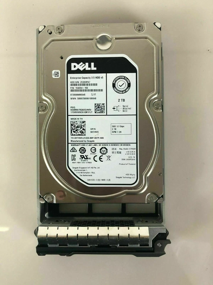 Dell EqualLogic RN7R5 2TB 7.2K 12Gbps 3.5" SAS HDD w/ Tray ST2000NM0045 0RN7R5 - Image 4 of 4