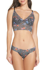 Hanky Panky CHECKERED PAST Lace Retro Longline Bralette XS  Low Rise Thong O/S