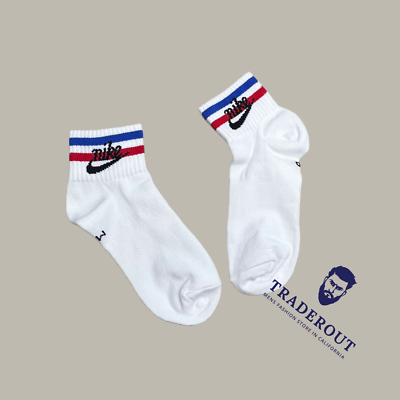 nike red white and blue socks
