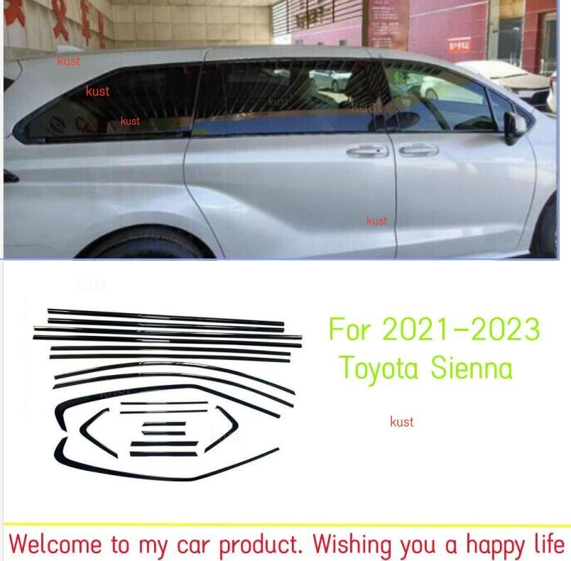 For 2021-2023 Toyota Sienna Black Titanium Window Frame cover Trim Window trim