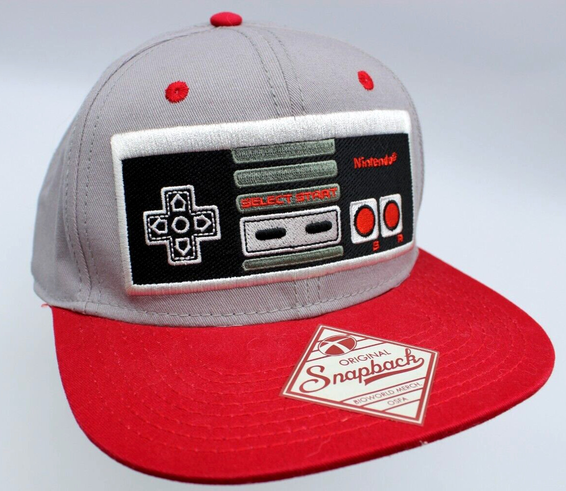 Nintendo NES Controller Hat Cap - Gray Red Embroi… - image 1