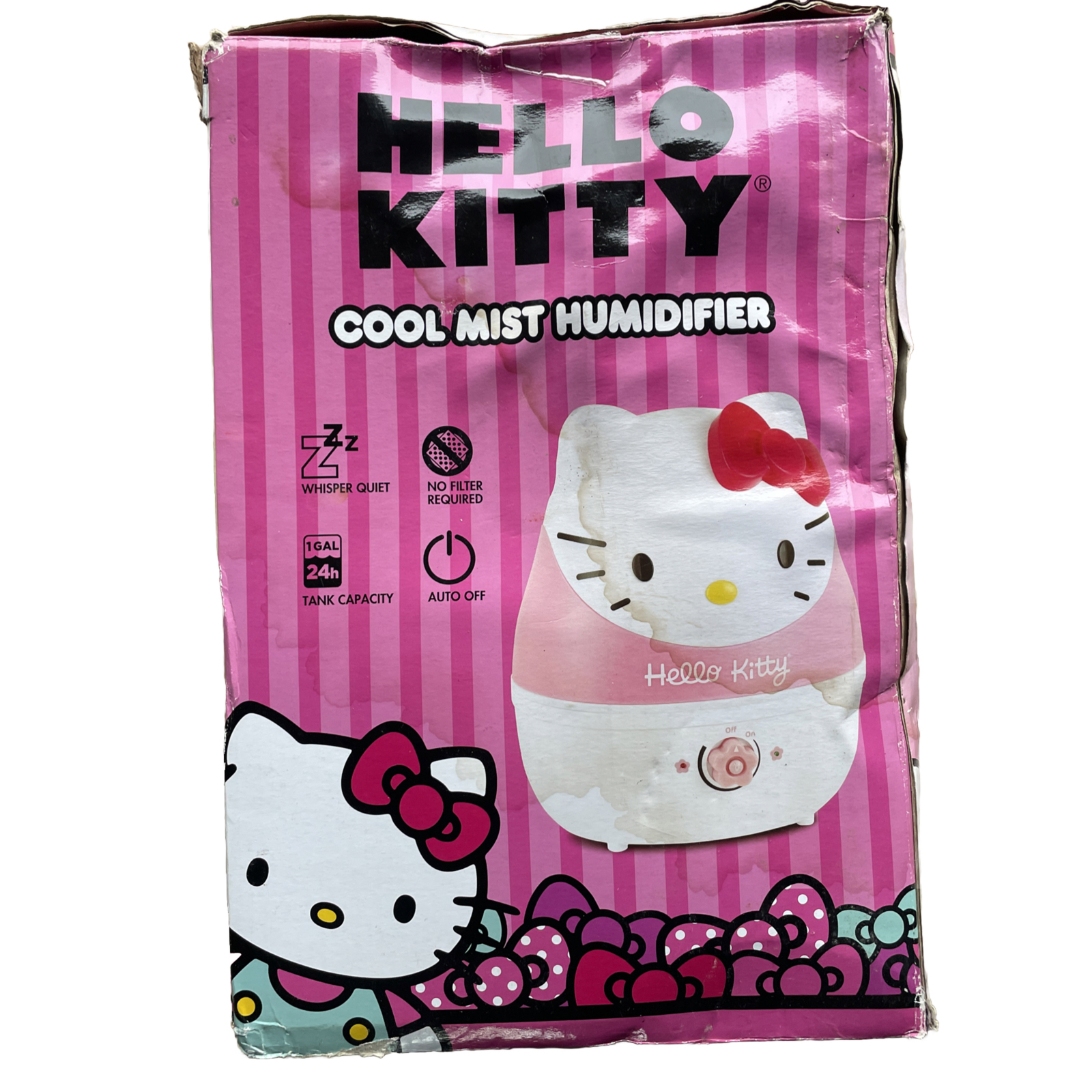 NEW Crane Hello Kitty Ultrasonic Cool Mist Humidifier One Gallon DAMAGED BOX