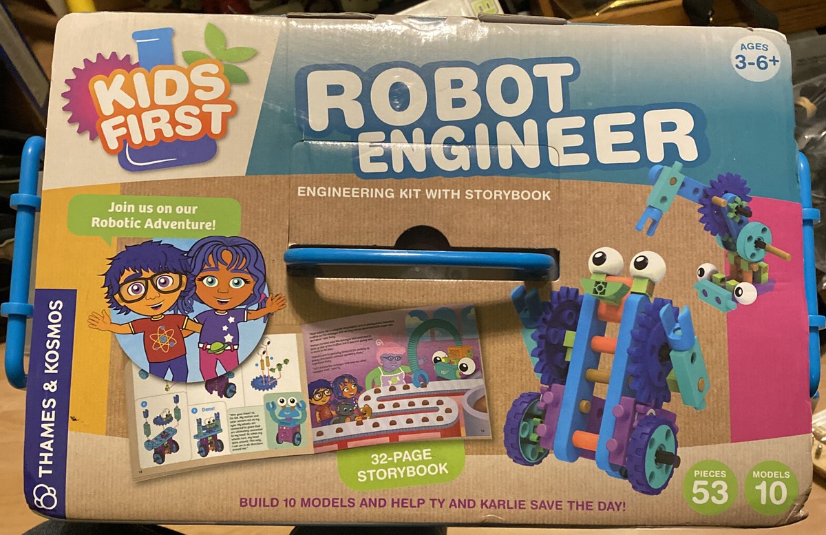 Thames Kosmos 567009 Kids First Robot Engineer Kit and Storybook 53PCs New