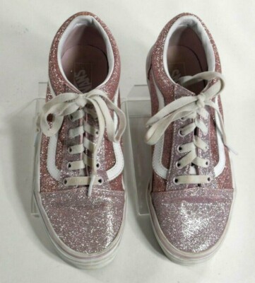 Vans Old Skool 2 Tone Pink Glitter Lace Up Sneakers Juniors  display picture 1