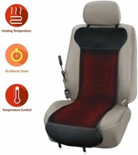 Zone Tech Heated Car Leather Seat Cover Cushion-45 Minute Shut Off Safety Timer