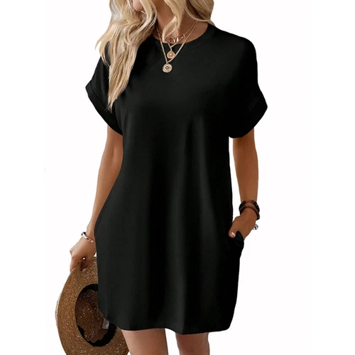 Womens Sundress Short Sleeves Casual Ladies T-shirts Dress Loose Summer Dresses - Bild 7 von 31