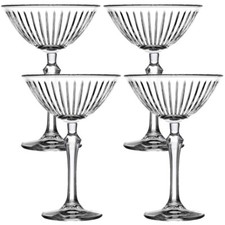 Image of Pasabahce Long Stemmed Drinking Glasses Martini Cocktails 220ml Party Set of 4/8