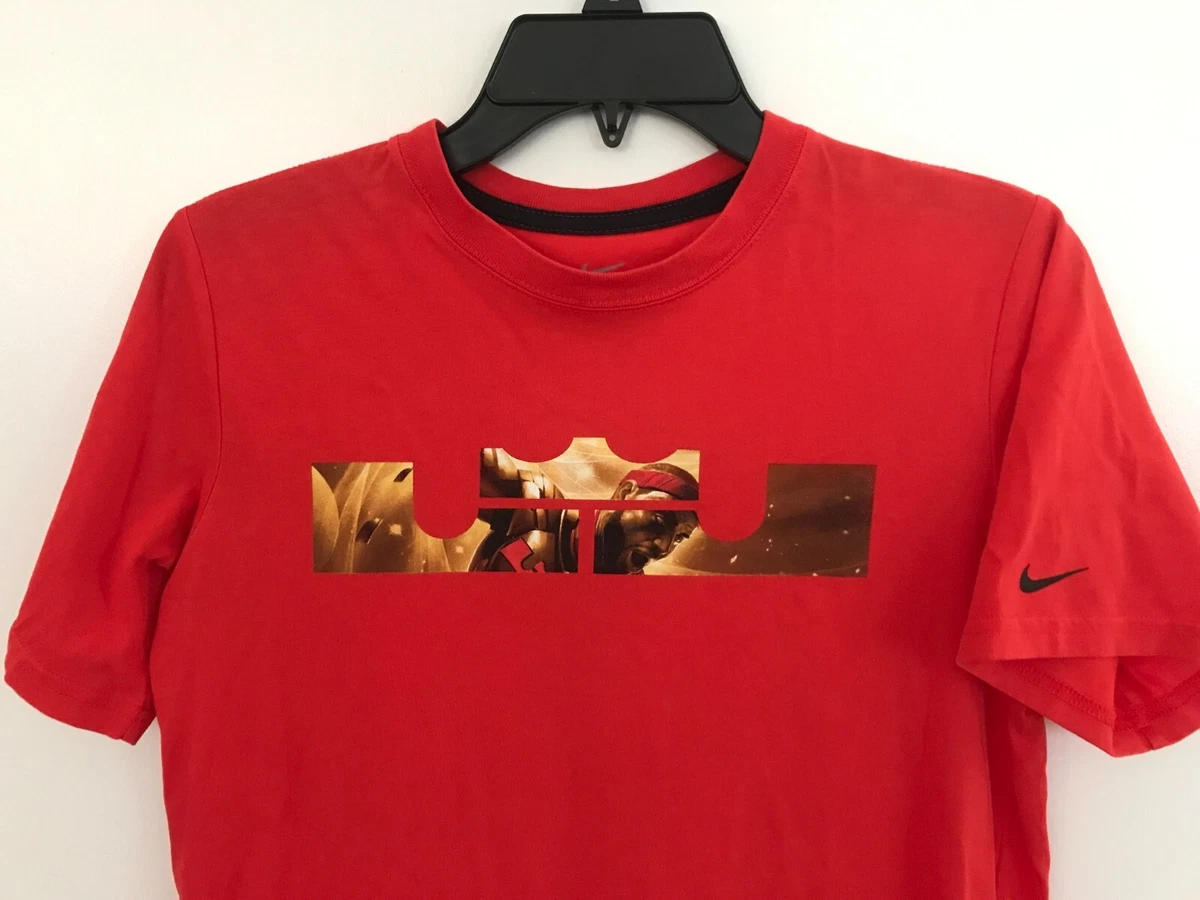 Nike Dri Fit Youth Lebron James Crown T shirt Orange Youth L eBay